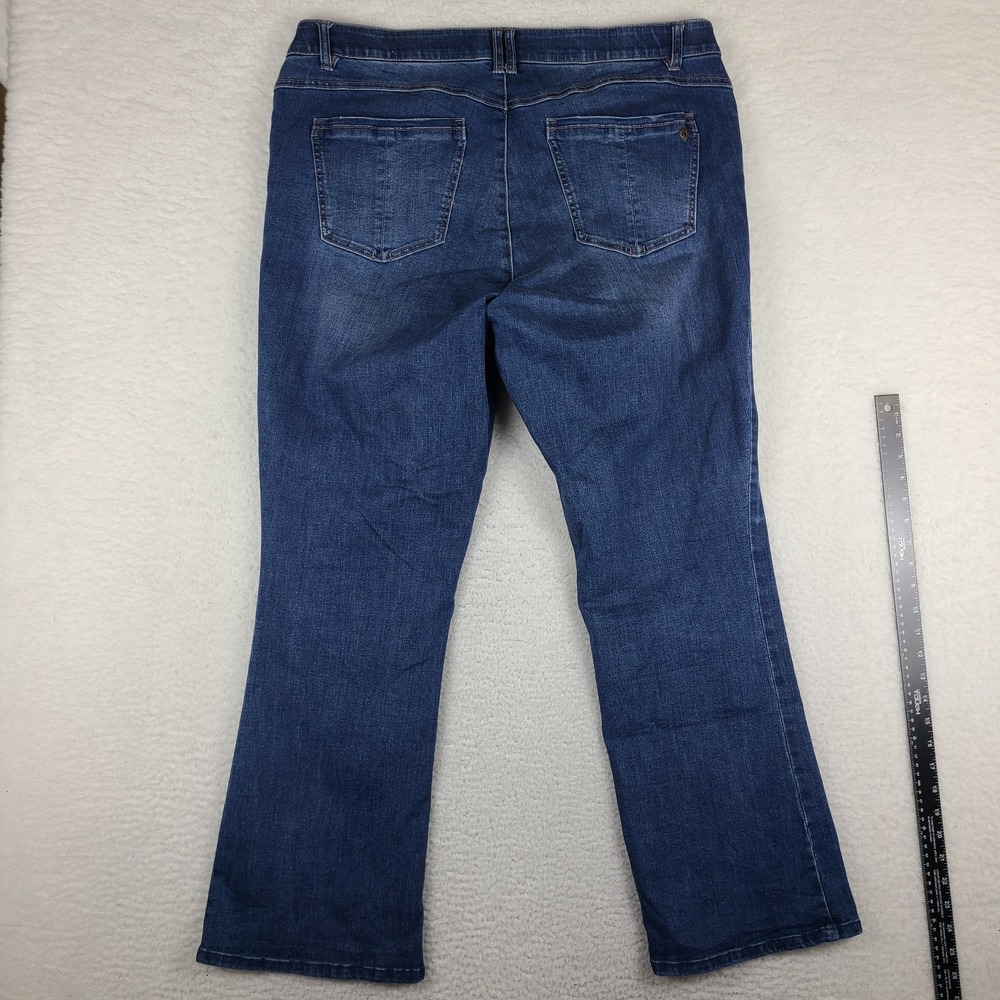 Democracy Jeans Womens 18W Blue Ab Solution Boot Cut Dark Wash Denim - Picture 10 of 12